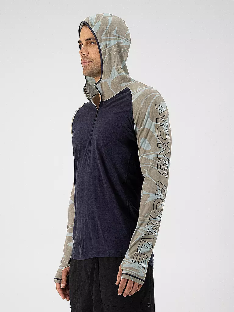 MONS ROYALE | Herren Funktionsshirt Temple Tech Hoodie | grau