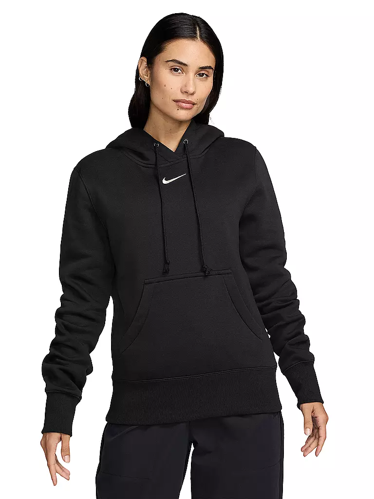 NIKE | Damen Fitnesshoodie Sportswear Phoenix Fleece | schwarz