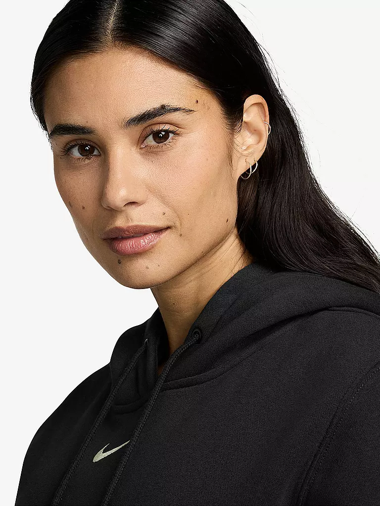 NIKE | Damen Fitnesshoodie Sportswear Phoenix Fleece | schwarz