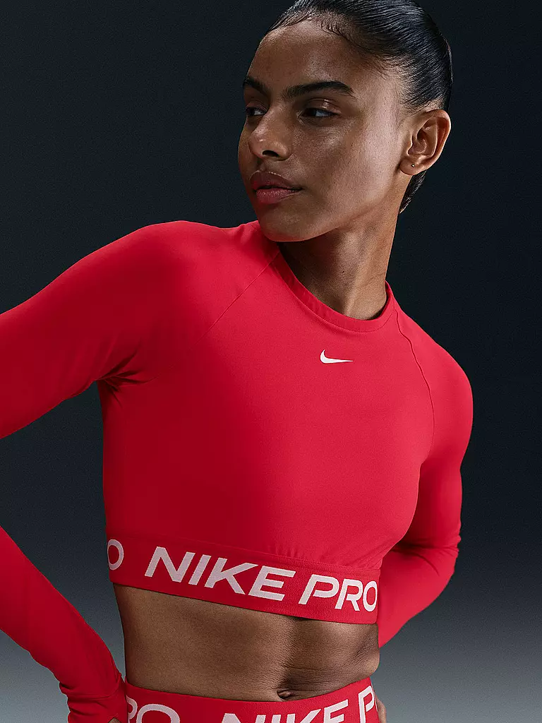 NIKE | Damen Fitnessshirt Crop Nike Pro 365 | rot