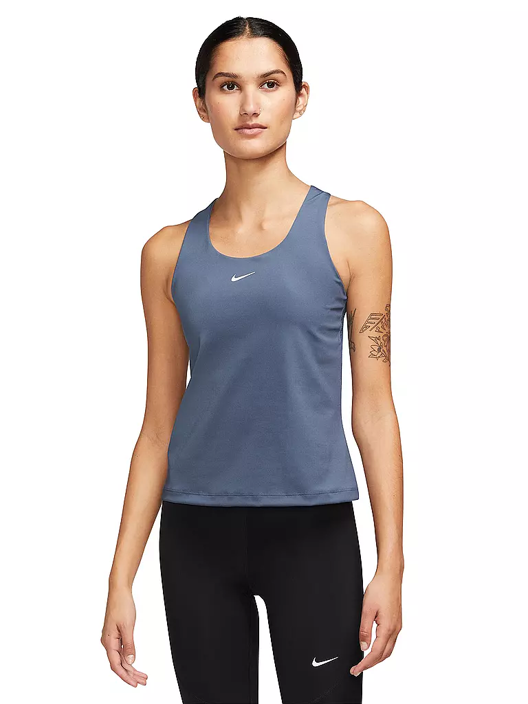 NIKE | Damen Fitnesstank Swoosh  | blau