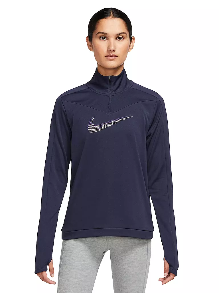 NIKE | Damen Laufshirt Dri-FIT Swoosh 1/2 Zip | lila