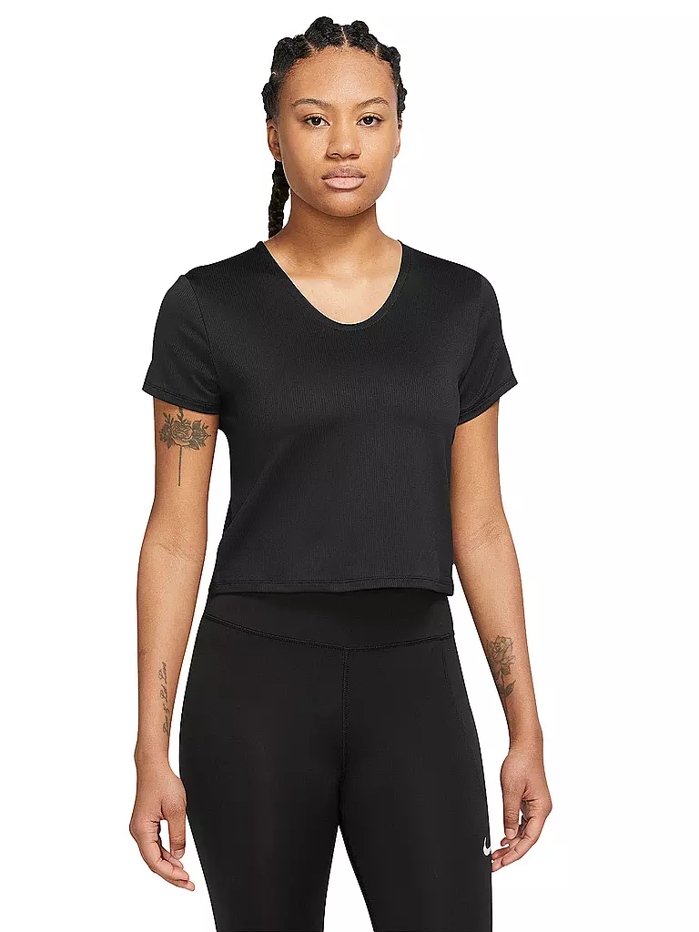 NIKE | Damen Laufshirt Dri-FIT | schwarz