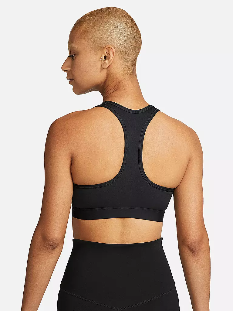 NIKE | Damen Sport-BH Swoosh Medium Support  | schwarz