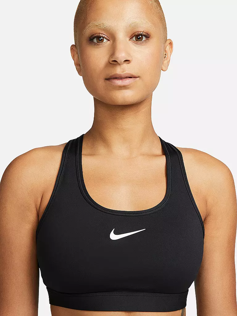 NIKE | Damen Sport-BH Swoosh Medium Support  | schwarz