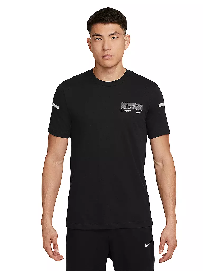 NIKE | Herren Laufshirt Dri-FIT Flash | schwarz