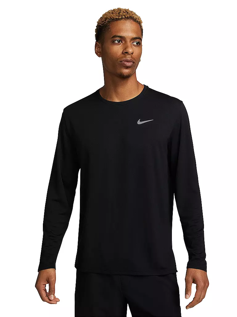 NIKE | Herren Laufshirt Dri-FIT UV Miler Long-Sleeve | schwarz