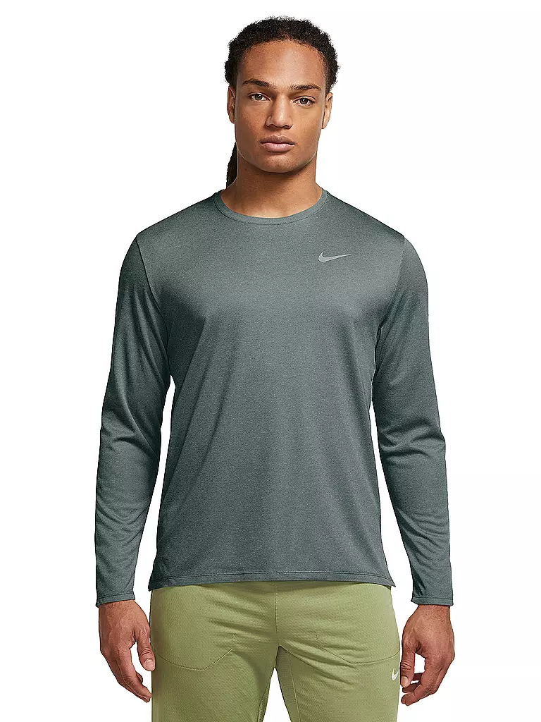 NIKE | Herren Laufshirt Dri-FIT UV Miler Long-Sleeve | dunkelgrün