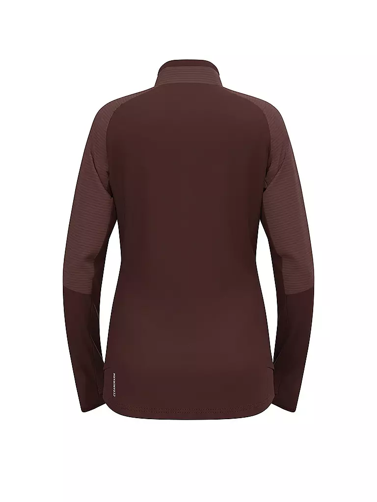 ODLO | Damen Unterzieh Zipshirt Descent Ceramiwarm | braun