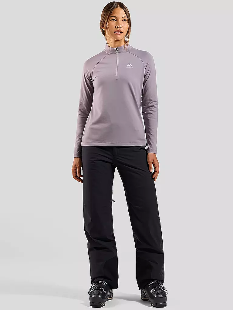 ODLO | Damen Unterzieh Zipshirt Essential Light | grau