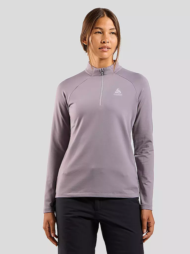 ODLO | Damen Unterzieh Zipshirt Essential Light | grau