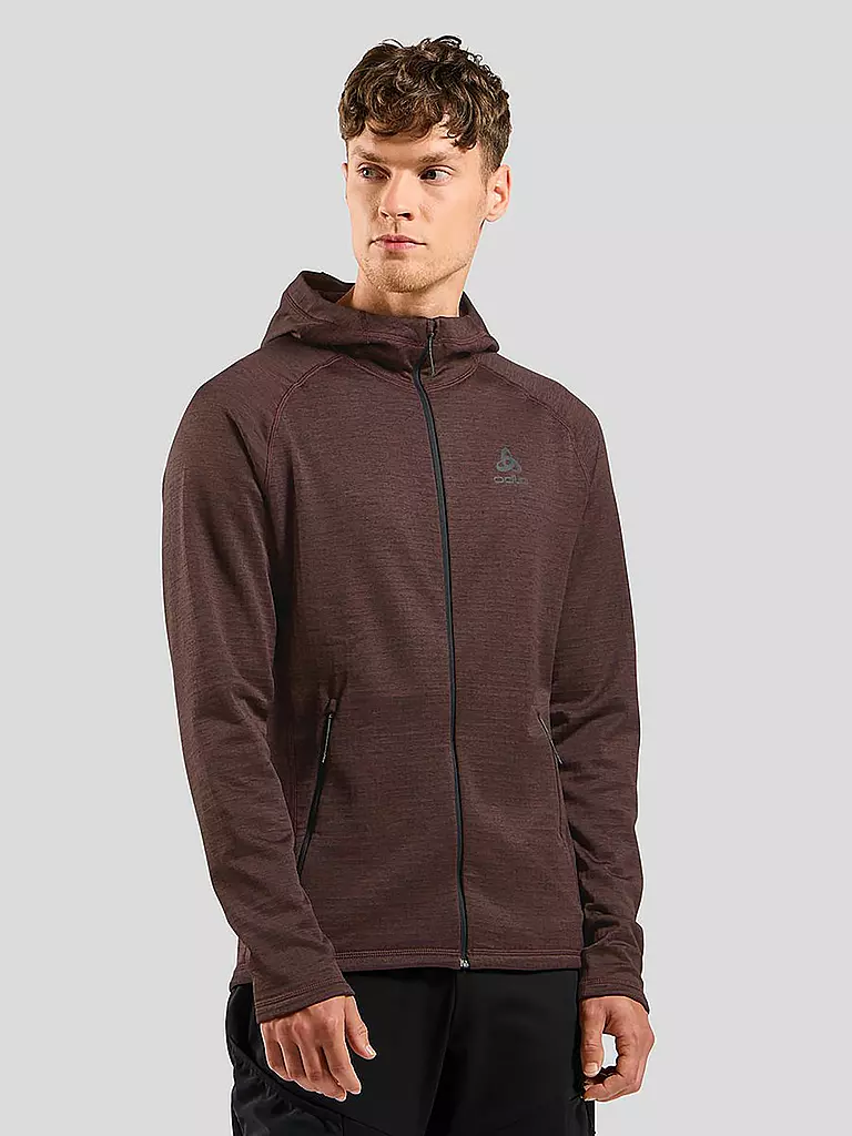 ODLO | Herren Fleecejacke Tencia Hoodie | dunkelrot