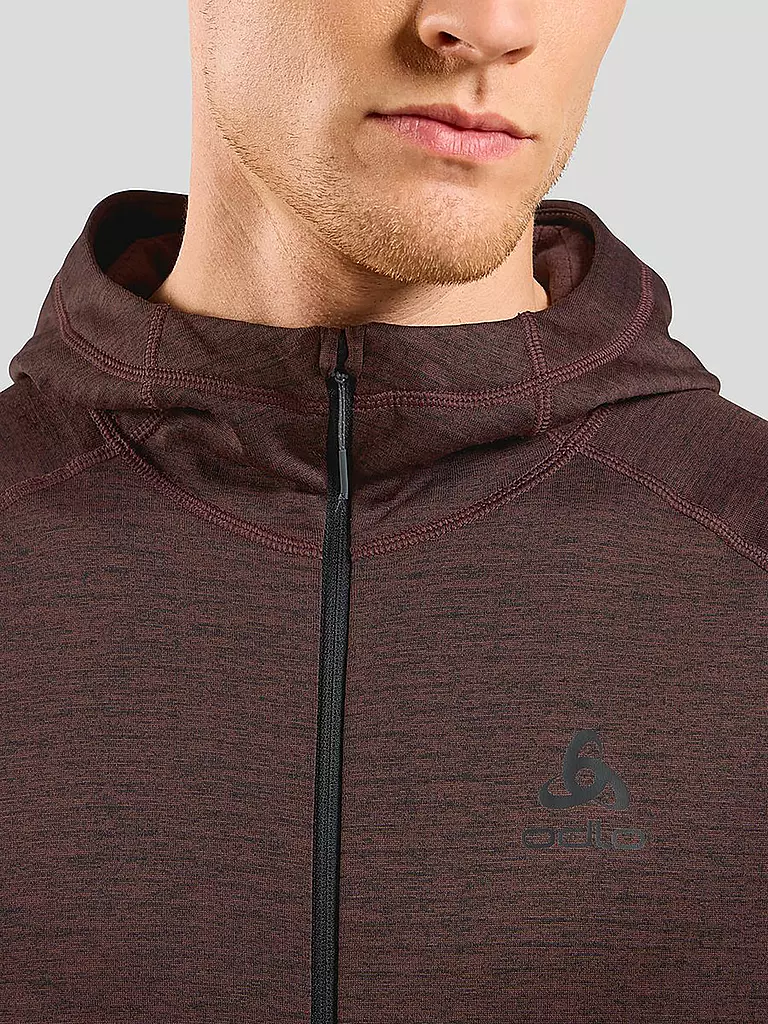 ODLO | Herren Fleecejacke Tencia Hoodie | dunkelrot