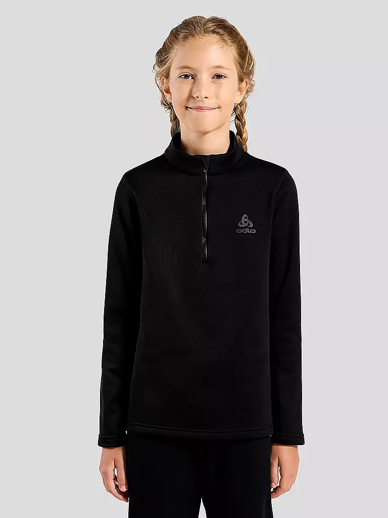 ODLO | Kinder Unterzieh Zipshirt Berra Mid Layer | schwarz