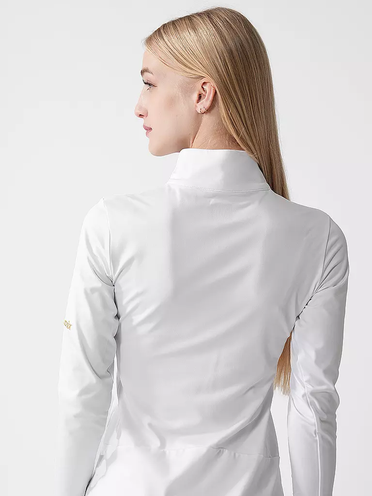 PHENIX | Damen Unterzieh Zipshirt Gold Accent | weiss