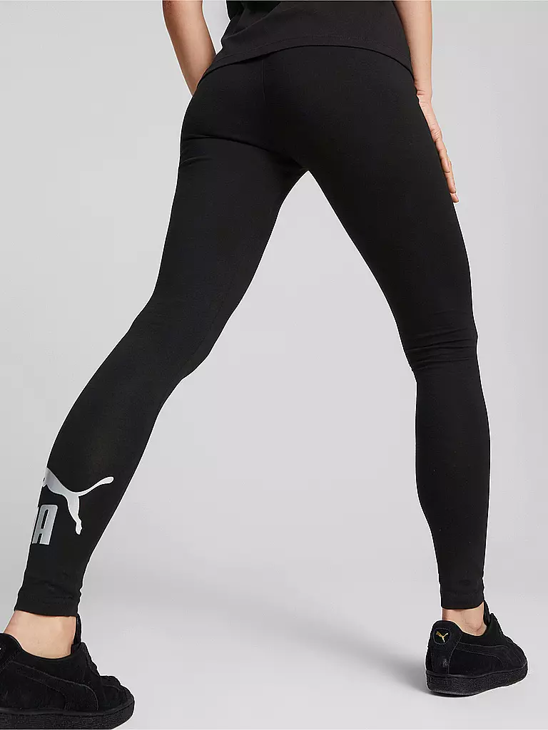 PUMA | Damen Tight Essentials Metallic | schwarz