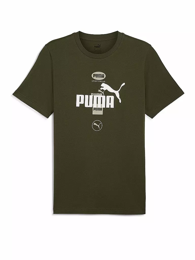 PUMA | Herren T-Shirt Power Graphic Logo Print | olive