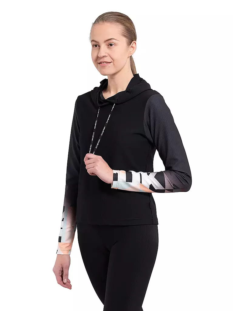 RUKKA | Damen Laufhoodie Ylijala | schwarz