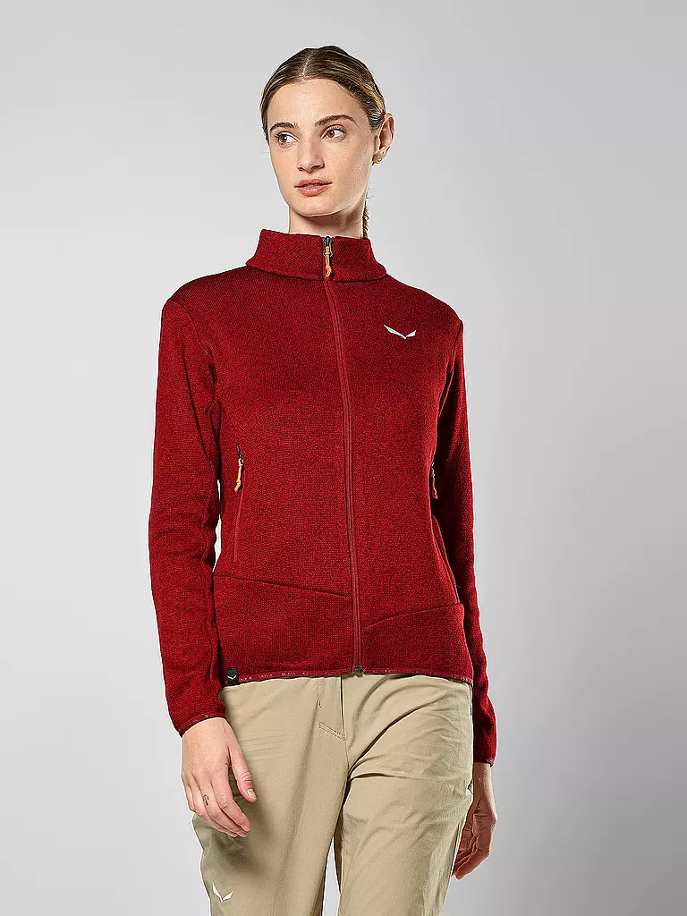 SALEWA | Damen Fleecejacke Puez Rocca PL | dunkelrot