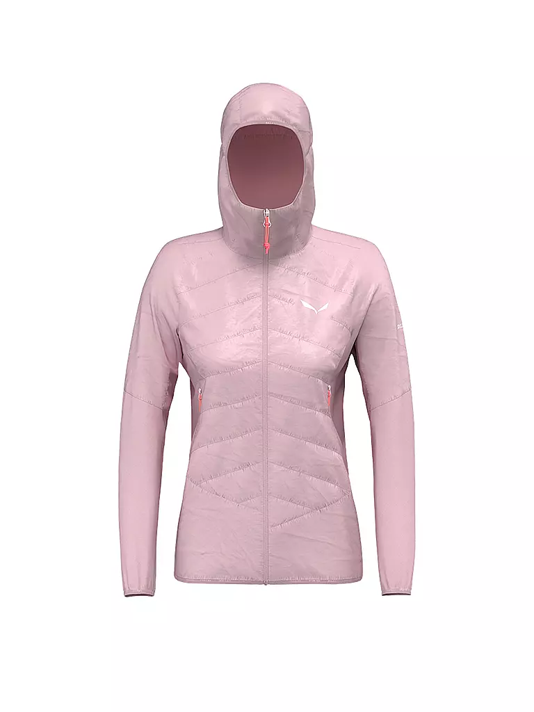 SALEWA | Damen Touren Hybridjacke  Ortles Hybrid TirolWool® Responsive Hoodie | rosa