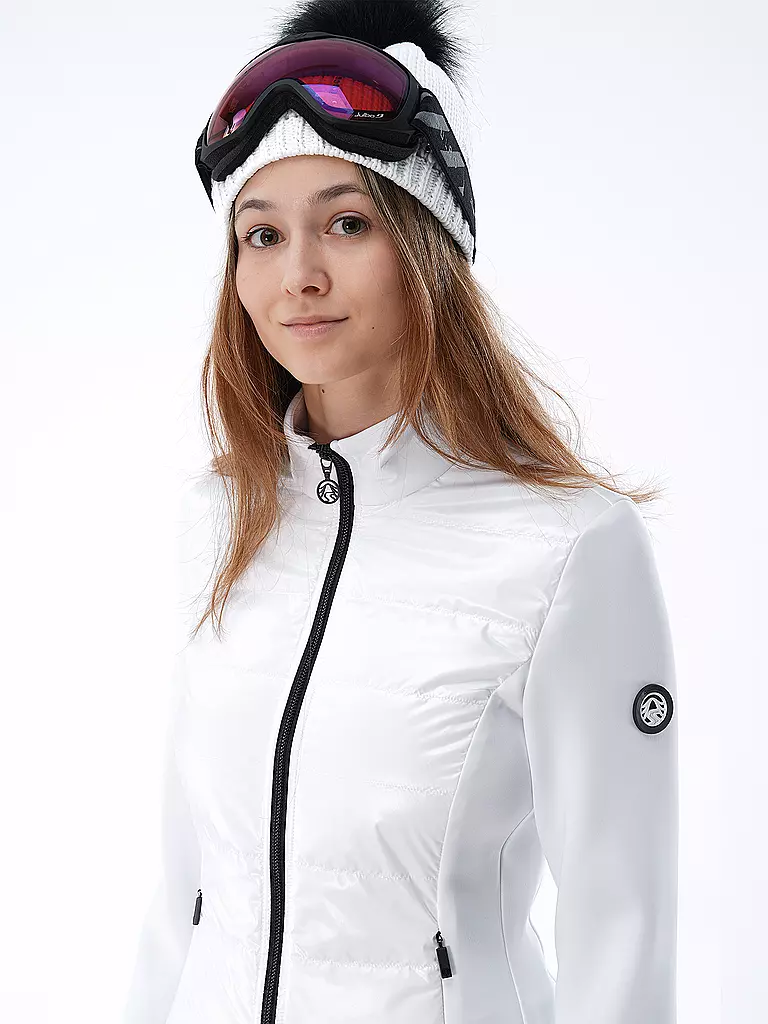 SPORTALM | Damen Unterziehjacke mit Nylon-Stepp | weiss