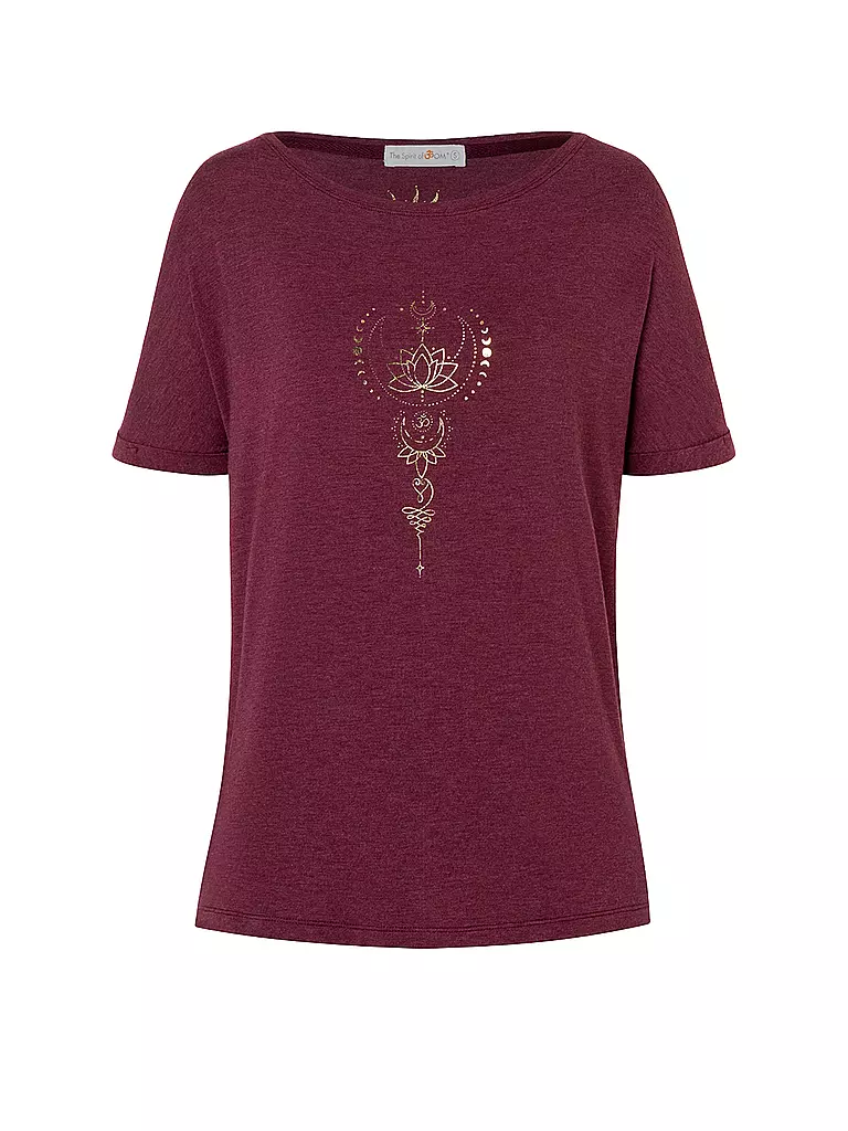 THE SPIRIT OF OM | Damen Yogashirt Eka Padma | dunkelrot