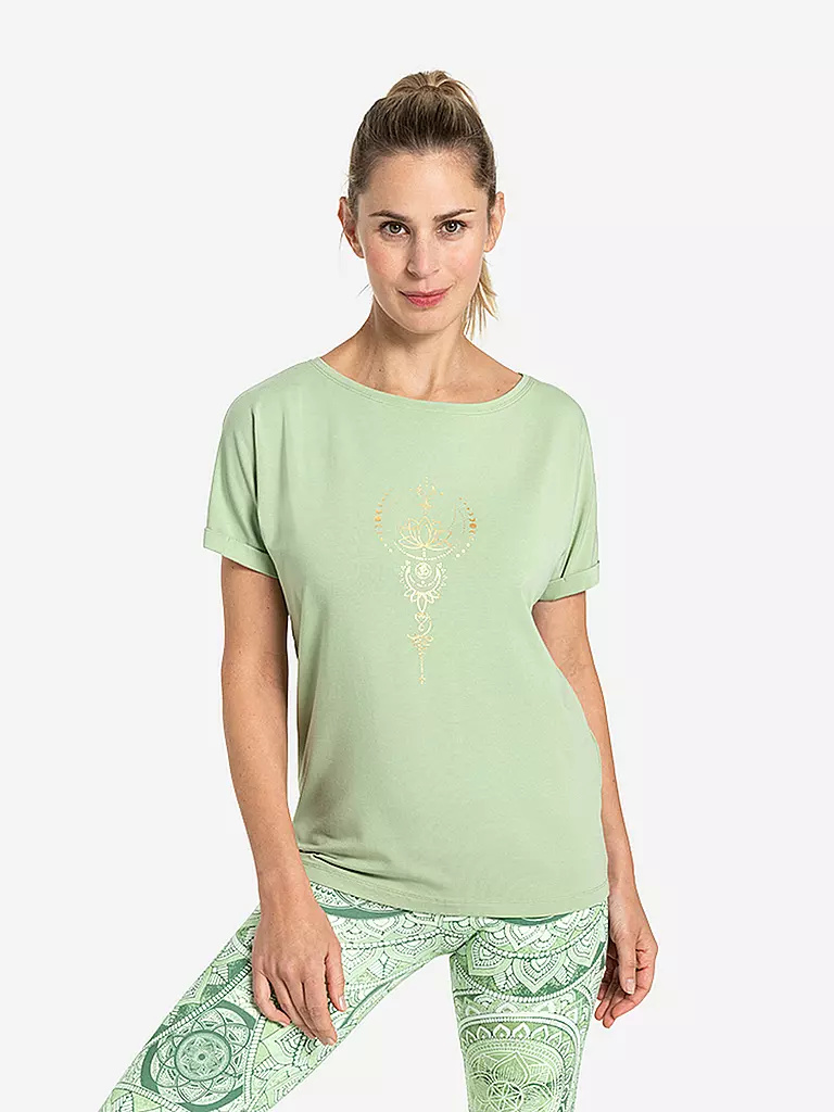 THE SPIRIT OF OM | Damen Yogashirt Eka Padma | hellgrün