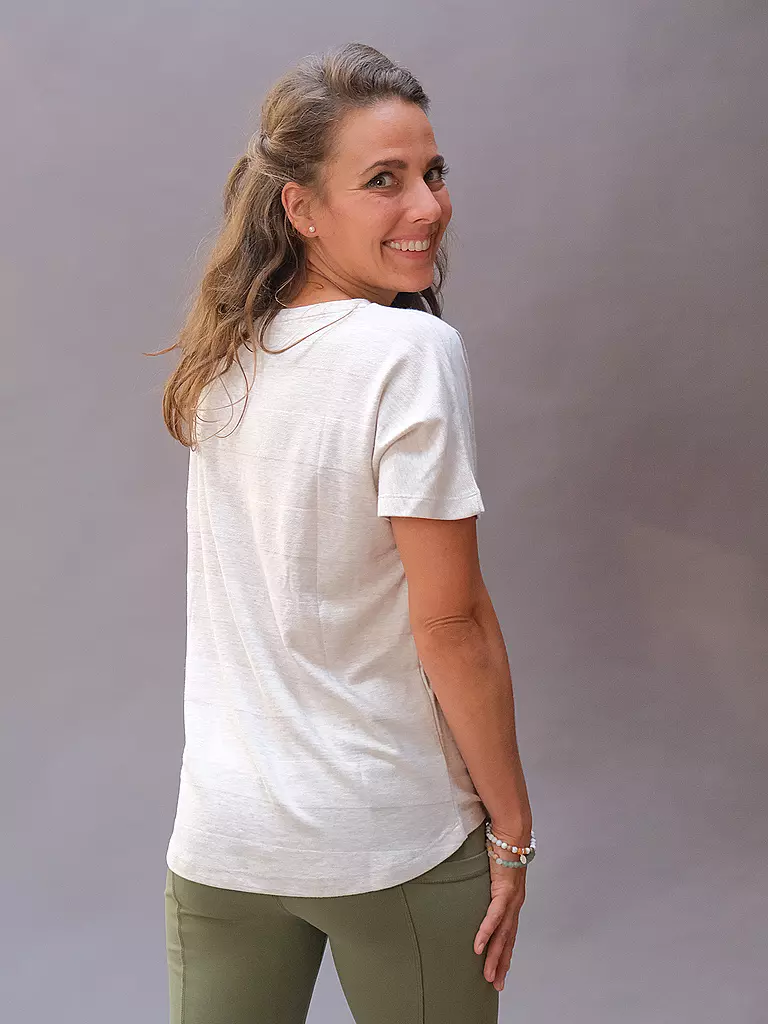 THE SPIRIT OF OM | Damen Yogashirt Gold | creme