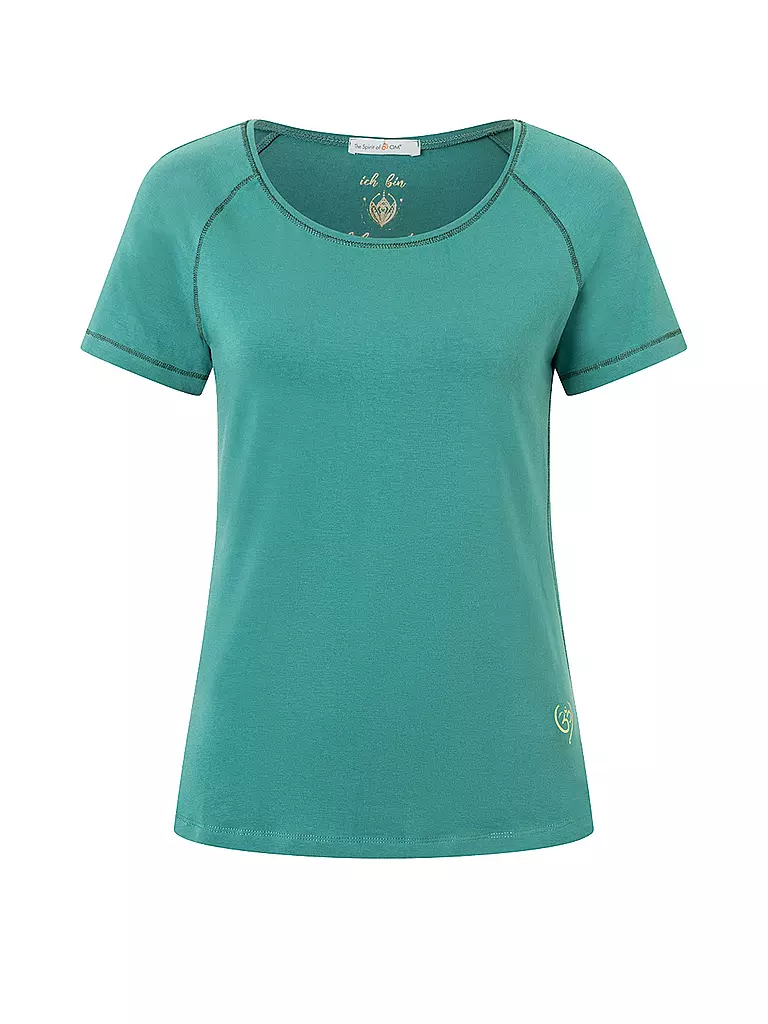 THE SPIRIT OF OM | Damen Yogashirt Raglan OM Herz | olive