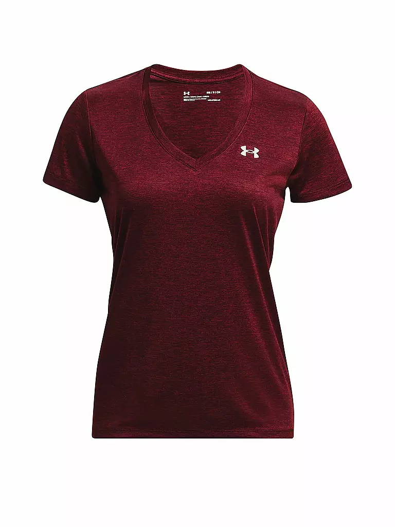 UNDER ARMOUR | Damen Fitnessshirt UA Tech™ Oberteil mit Twist-Effekt und V-Ausschnitt | dunkelrot