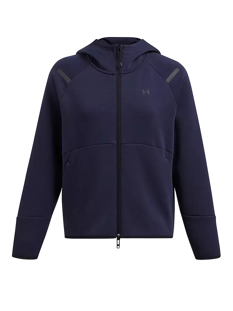 UNDER ARMOUR | Damen Kapuzenjacke UA Unstoppable Fleece mit durchgehendem Zip | dunkelblau