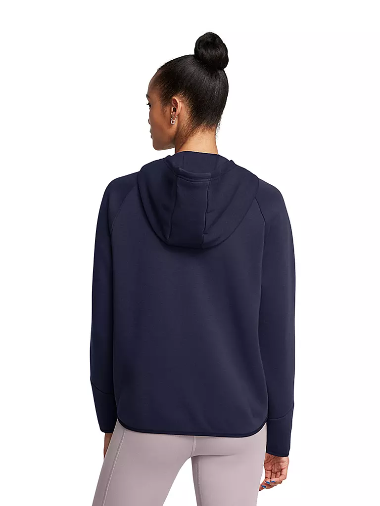 UNDER ARMOUR | Damen Kapuzenjacke UA Unstoppable Fleece mit durchgehendem Zip | dunkelblau