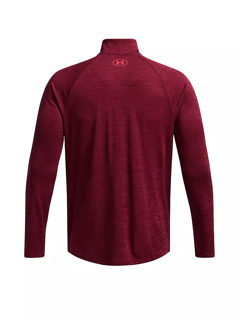 UNDER ARMOUR | Herren Fitnessshirt UA Tech™ Textured ½ Zip | dunkelrot