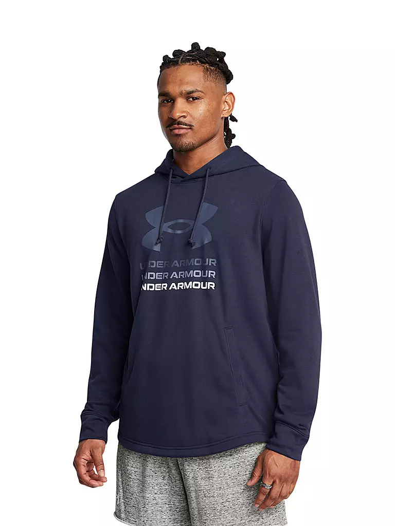 UNDER ARMOUR | Herren Hoodie UA Rival Hoodie aus French-Terry Graphic | dunkelblau