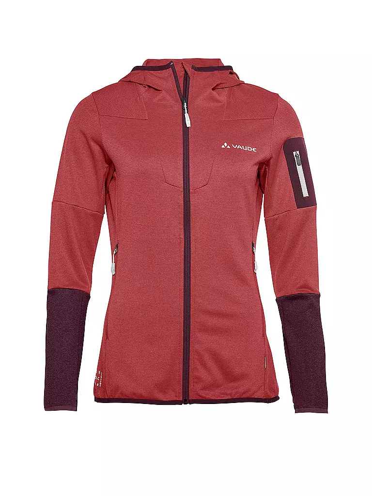 VAUDE | Damen Fleecejacke Monviso Hoodie | dunkelrot