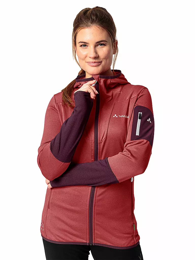 VAUDE | Damen Fleecejacke Monviso Hoodie | dunkelrot