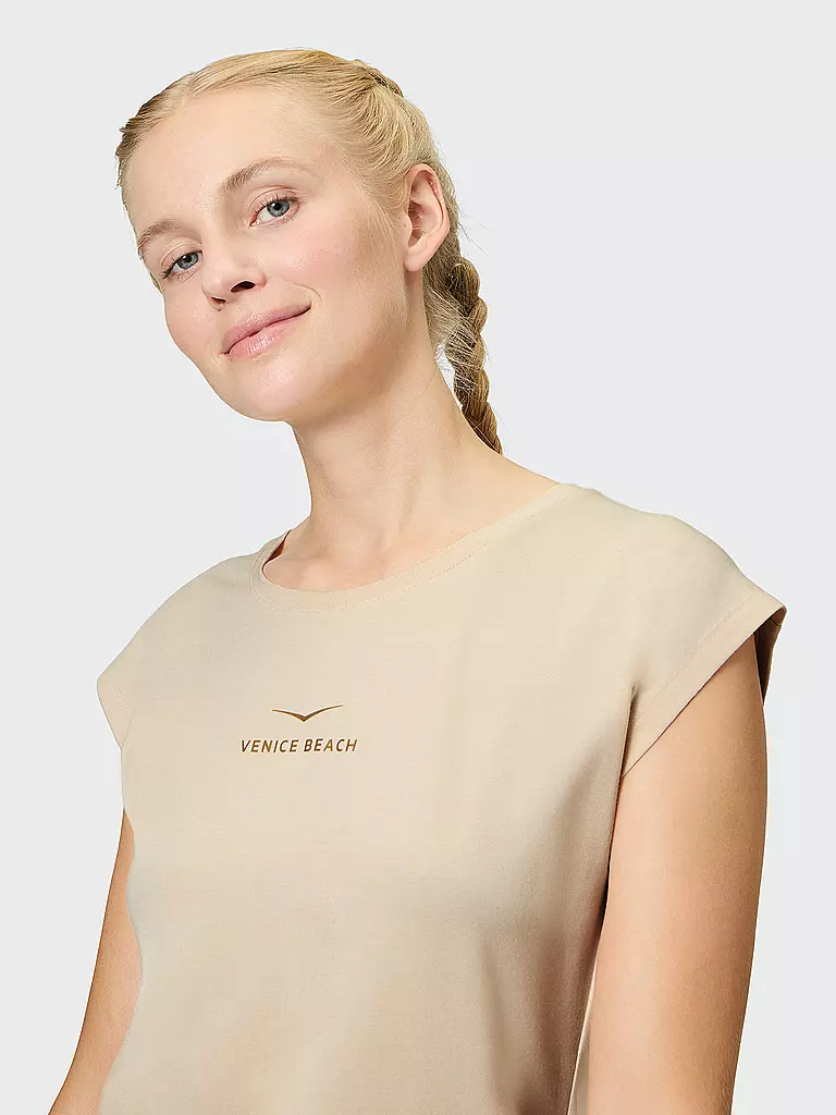 VENICE BEACH |  Damen Fitnessshirt Wonder  | creme